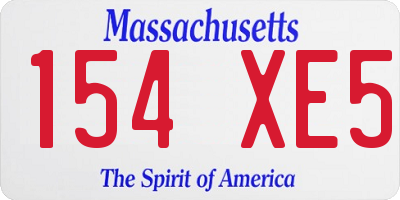 MA license plate 154XE5