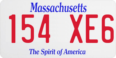 MA license plate 154XE6