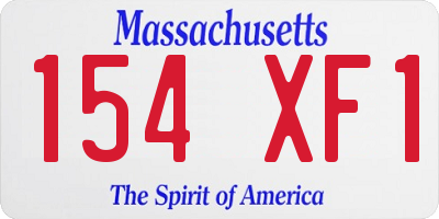 MA license plate 154XF1