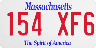 MA license plate 154XF6