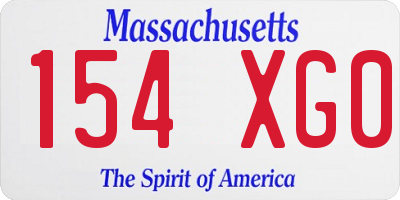 MA license plate 154XG0