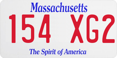 MA license plate 154XG2