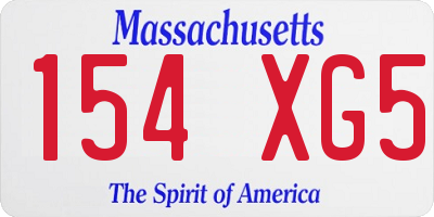 MA license plate 154XG5
