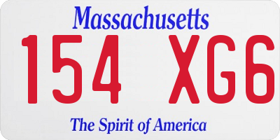 MA license plate 154XG6