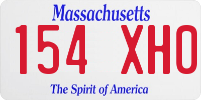 MA license plate 154XH0