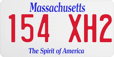 MA license plate 154XH2