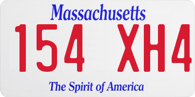 MA license plate 154XH4