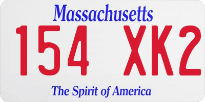 MA license plate 154XK2