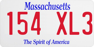 MA license plate 154XL3