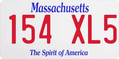 MA license plate 154XL5