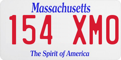 MA license plate 154XM0