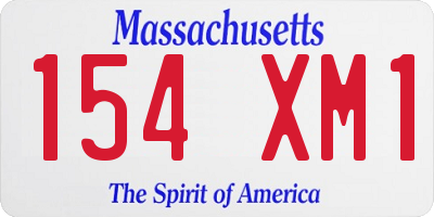 MA license plate 154XM1