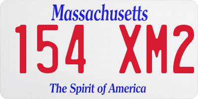 MA license plate 154XM2