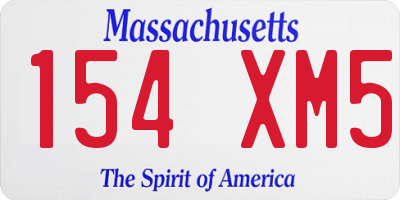 MA license plate 154XM5