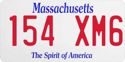 MA license plate 154XM6