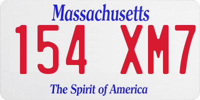 MA license plate 154XM7