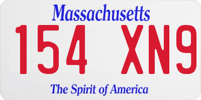 MA license plate 154XN9