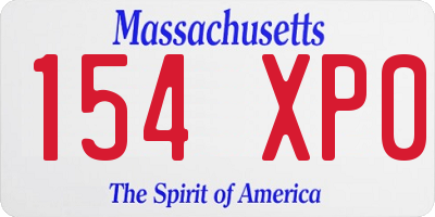 MA license plate 154XP0