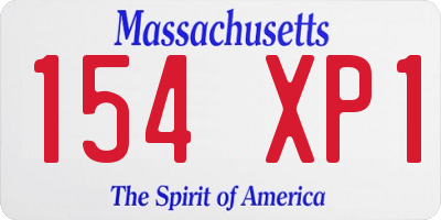 MA license plate 154XP1