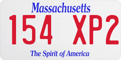 MA license plate 154XP2