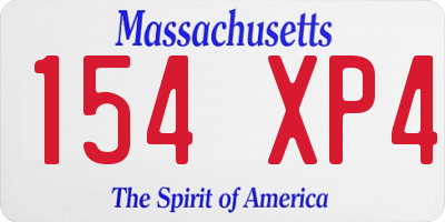 MA license plate 154XP4