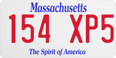 MA license plate 154XP5
