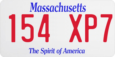 MA license plate 154XP7