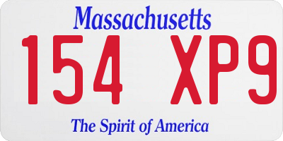 MA license plate 154XP9
