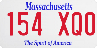 MA license plate 154XQ0