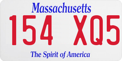 MA license plate 154XQ5