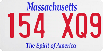 MA license plate 154XQ9