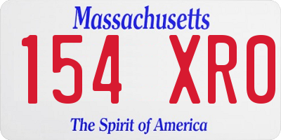 MA license plate 154XR0