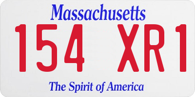 MA license plate 154XR1