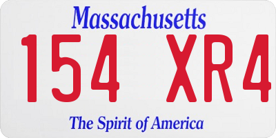 MA license plate 154XR4