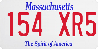 MA license plate 154XR5