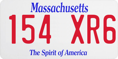 MA license plate 154XR6