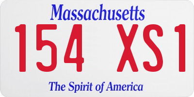 MA license plate 154XS1