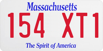 MA license plate 154XT1