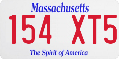 MA license plate 154XT5