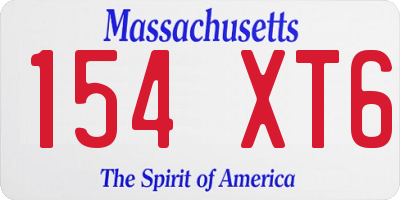 MA license plate 154XT6