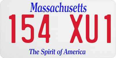 MA license plate 154XU1