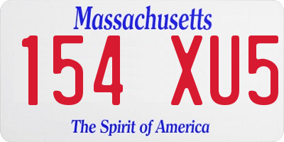 MA license plate 154XU5