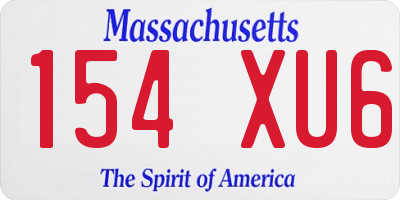 MA license plate 154XU6