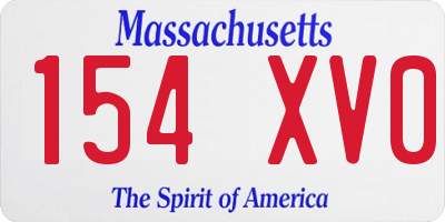 MA license plate 154XV0