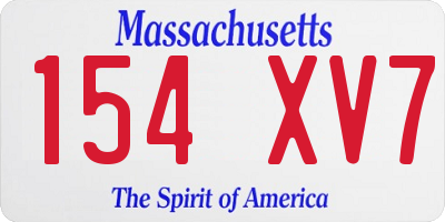 MA license plate 154XV7