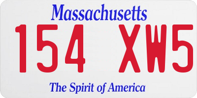 MA license plate 154XW5
