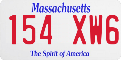 MA license plate 154XW6