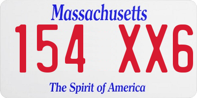 MA license plate 154XX6