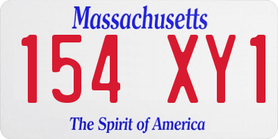 MA license plate 154XY1