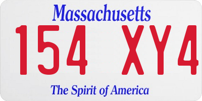 MA license plate 154XY4